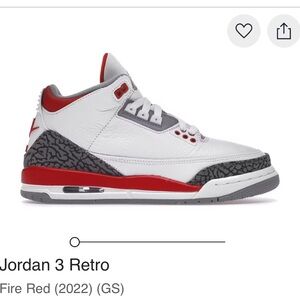 Nike Jordan 3 Retro White Red Gray Sneakers